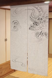 手描き麻「龍」縦150cm×横90cm