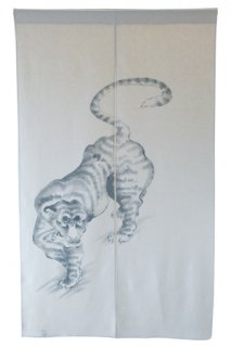 手描き麻「虎」縦150cm×横90cm