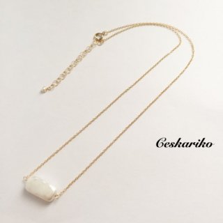 14KGF Rectangle Pearl Necklace