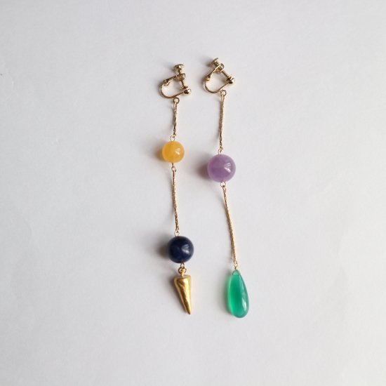 Colorful planet earrings(pierce)