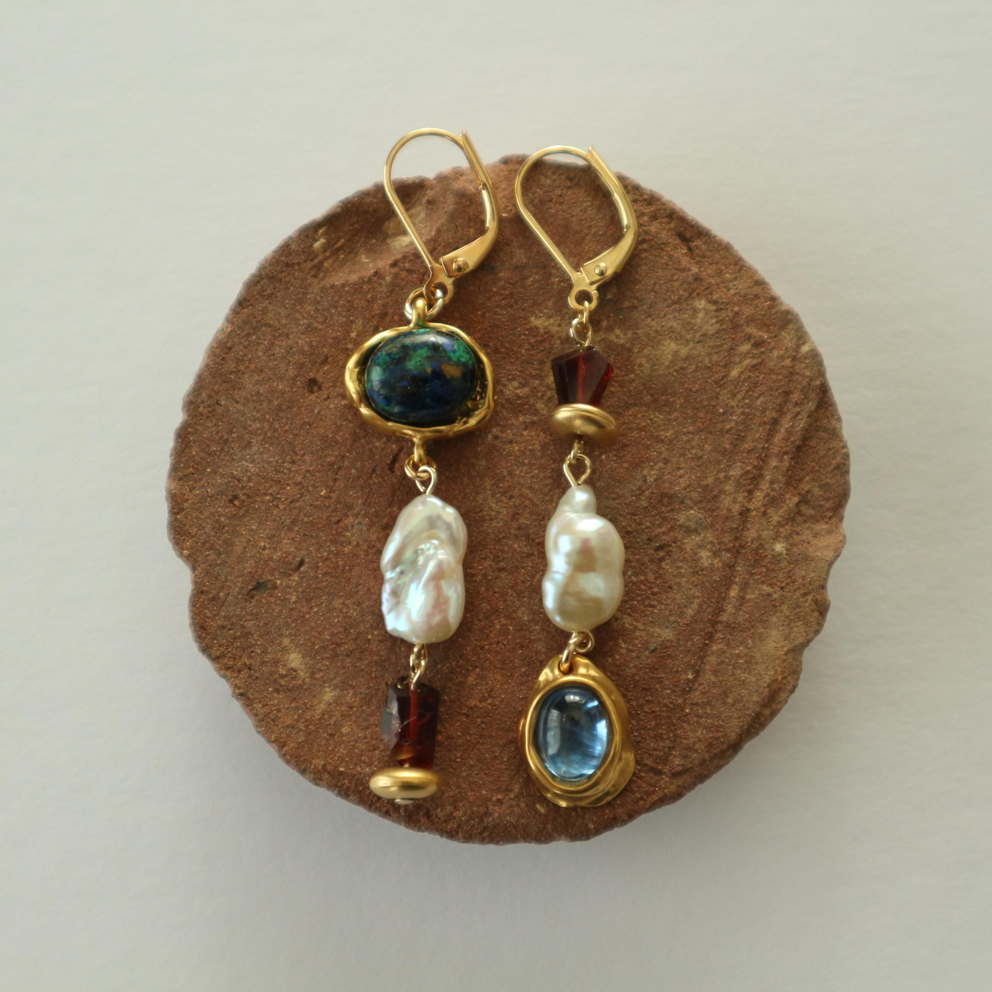 No.1164-C 海☆海塗りピアス・イヤリング(ゴールド) No.1164-C