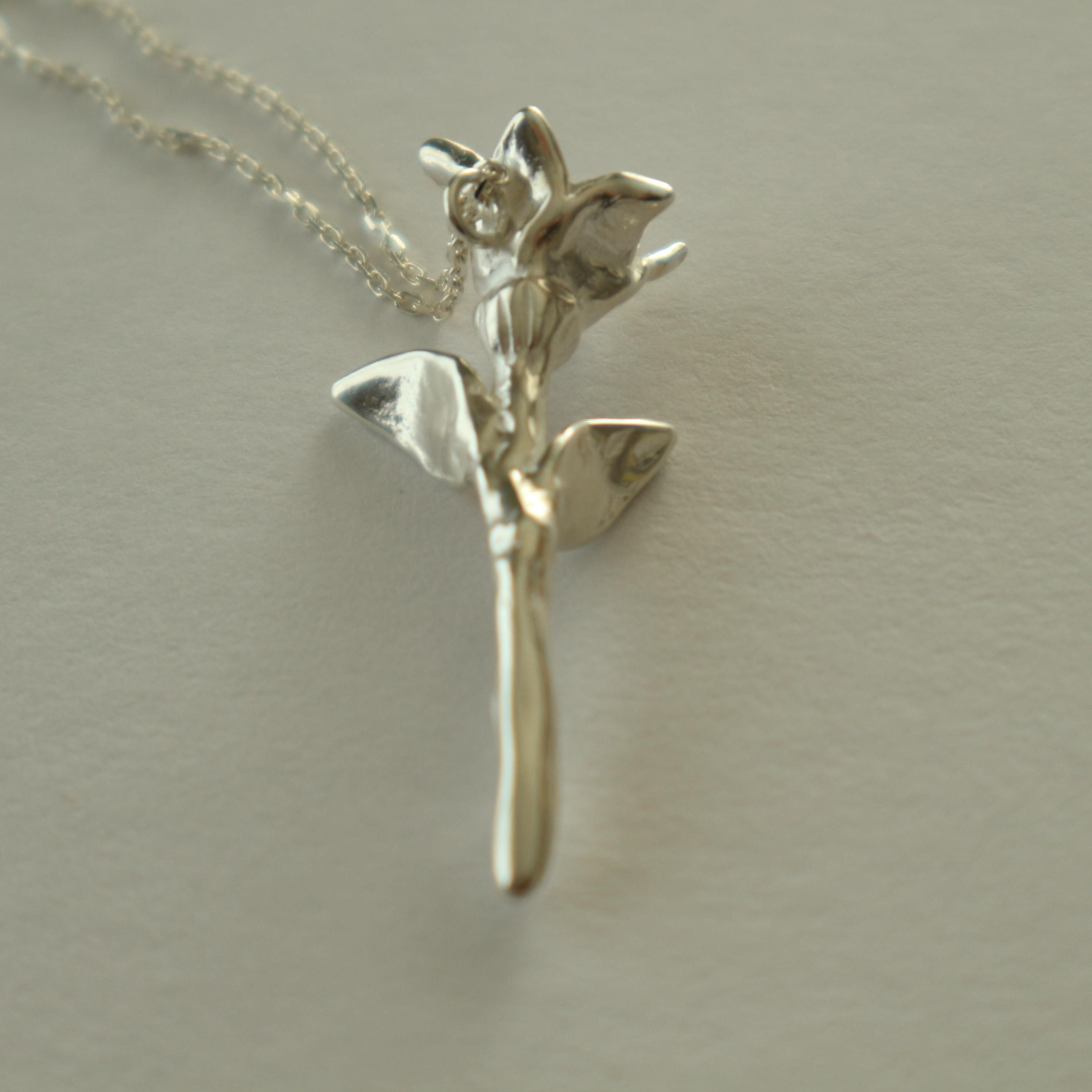 Silver925｜銀色の世界の花 ネックレス - Ceskariko