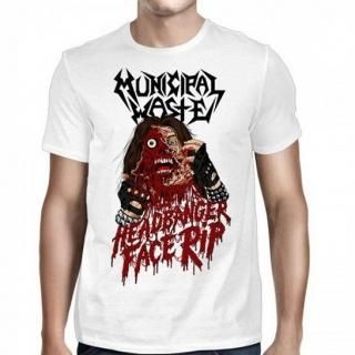 MUNICIPAL WASTE Headbanger Face Rip White, T