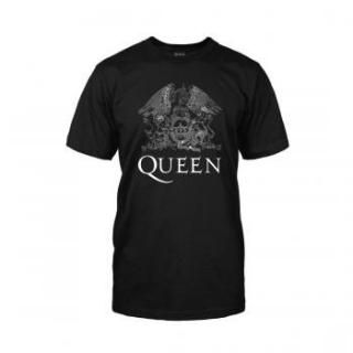 QUEEN White Logo On Black, T