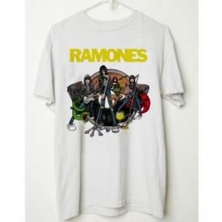 RAMONES Live Cartoon Vintage/WHITE, Tシャツ