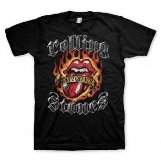 THE ROLLING STONES Flaming Tattoo Tongue- Impact, Tシャツ