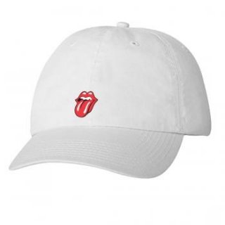 THE ROLLING STONES Classic Logo Dat Hat On White, キャップ