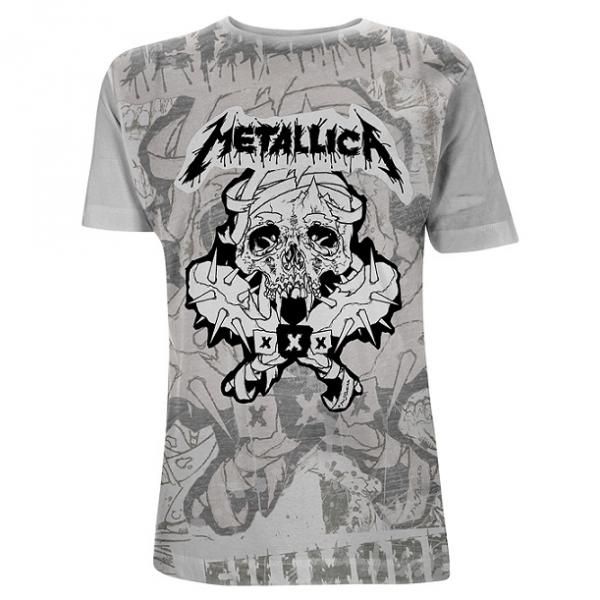 即納】METALLICA Pushead Poster Ice Grey AO, Tシャツ - メタル