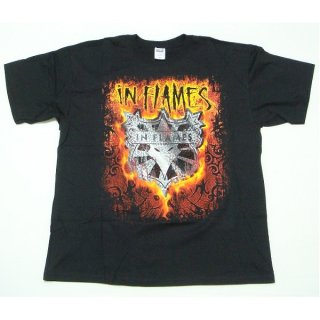 IN FLAMES Shield Flames, Tシャツ