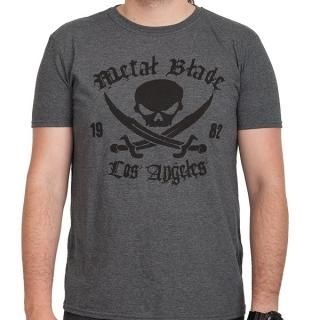 METAL BLADE RECORDS Pirate Logo Black On Dark Heather, T