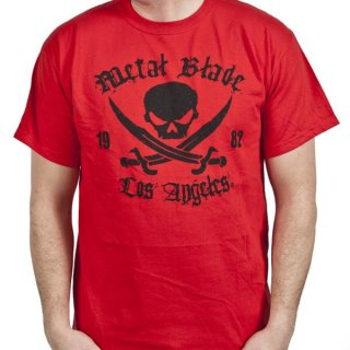 METAL BLADE RECORDS Pirate Logo Black on Red, Tシャツ