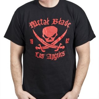 METAL BLADE RECORDS Pirate Logo Red on Black, T
