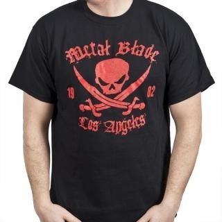 METAL BLADE RECORDS Pirate Logo Red on Black, T