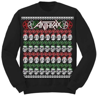 ANTHRAX Skulls Christmas, スウェットシャツ