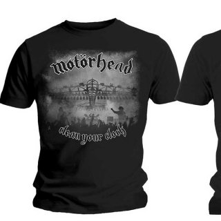 MOTORHEAD Clean Your Clock B&W with Back Printing, Tシャツ