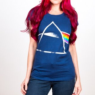 PINK FLOYD Dark Side Of The Moon With Back Printing, レディースTシャツ