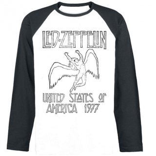 LED ZEPPELIN Usa 77 White / Black, 饰T