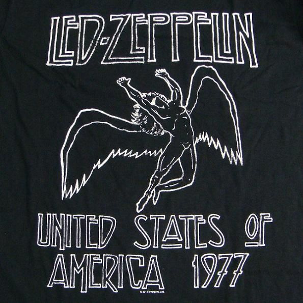 LED ZEPPELIN Usa 1977 Black, Tシャツ - メタルTシャツ専門店