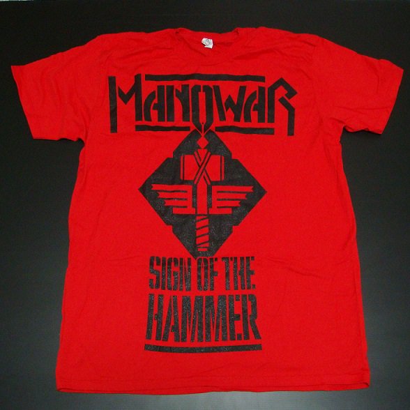 MANOWAR Sign Of The Hammer/red, Tシャツ - メタルTシャツ専門店METAL