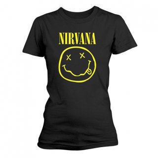 NIRVANA Smiley Logo, レディースTシャツ