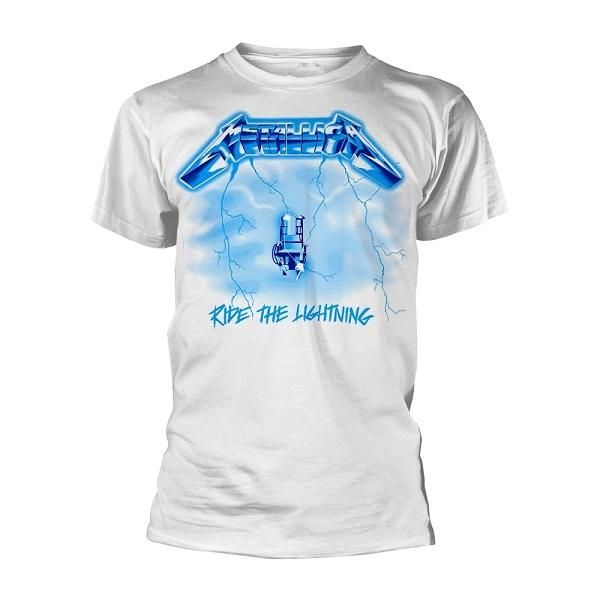 METALLICA Ride The Lightning White, Tシャツ - メタルTシャツ専門店