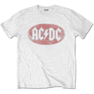 AC/DC Oval Logo Vintage Wht, Tシャツ