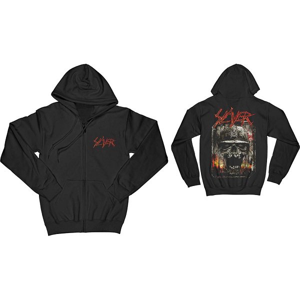 SLAYER Etched Skull, Zip-Upパーカー - メタルTシャツ専門店METAL