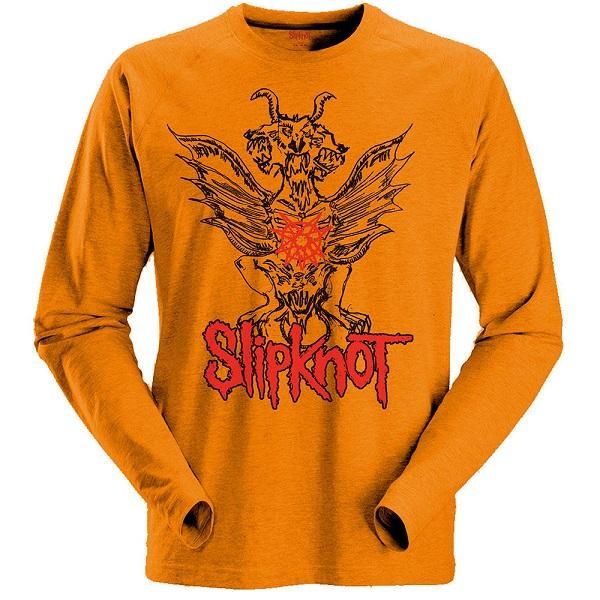 Slipknot スリップノット Tシャツ オレンジ ドラゴン 美品 深瀬着用 SLIPKNOT・スリップノット・WINGED DEVIL・長袖・ロングスリーブ