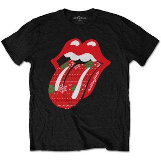 THE ROLLING STONES Christmas Tongue Blk, Tシャツ