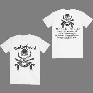 MOTORHEAD March Or Die White Back Print, T