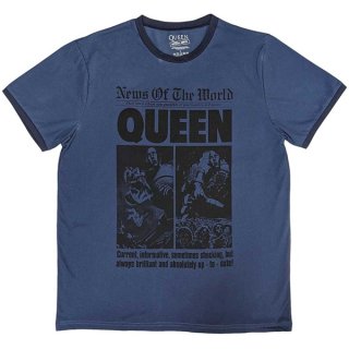 QUEEN News Of The World 40th Front Page Ringer, Tシャツ