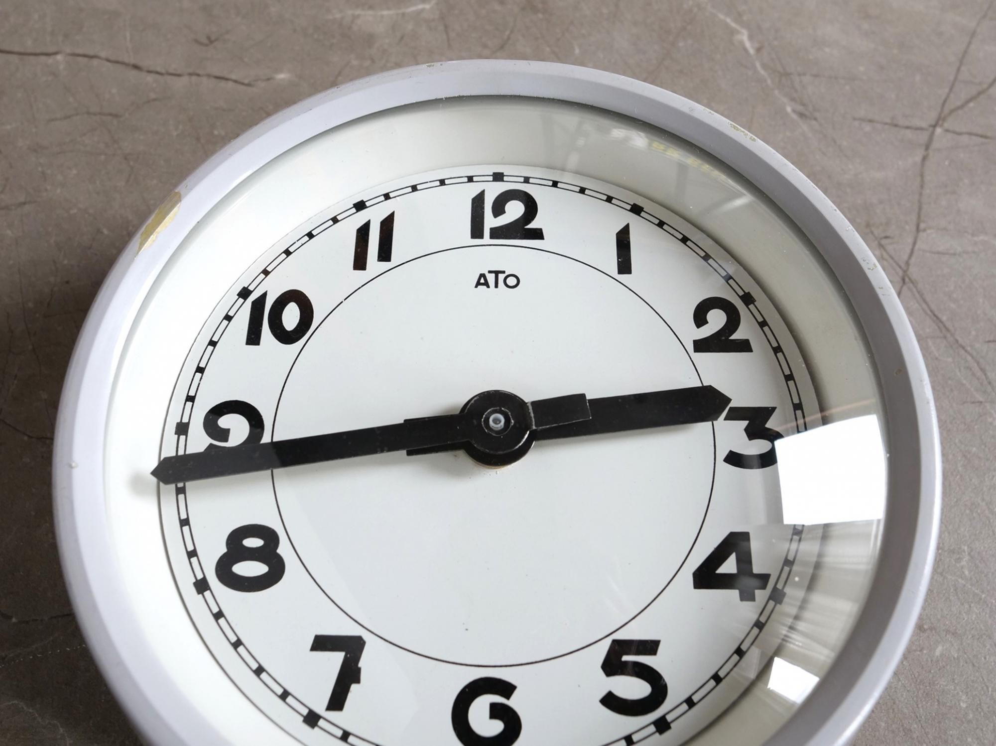 フランス 超希少 ATO社 壁付け時計 ダブルフェイス フランス 超希少