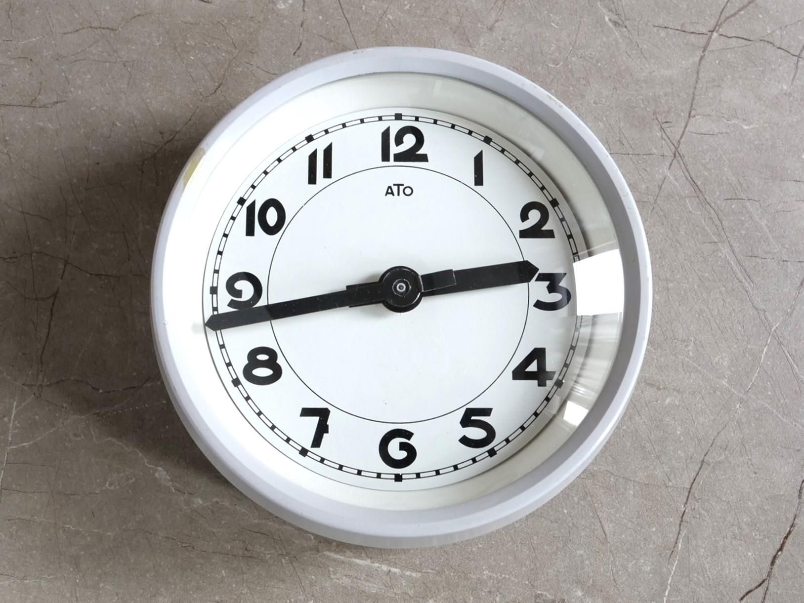 フランス 超希少 ATO社 壁付け時計 ダブルフェイス フランス 超希少