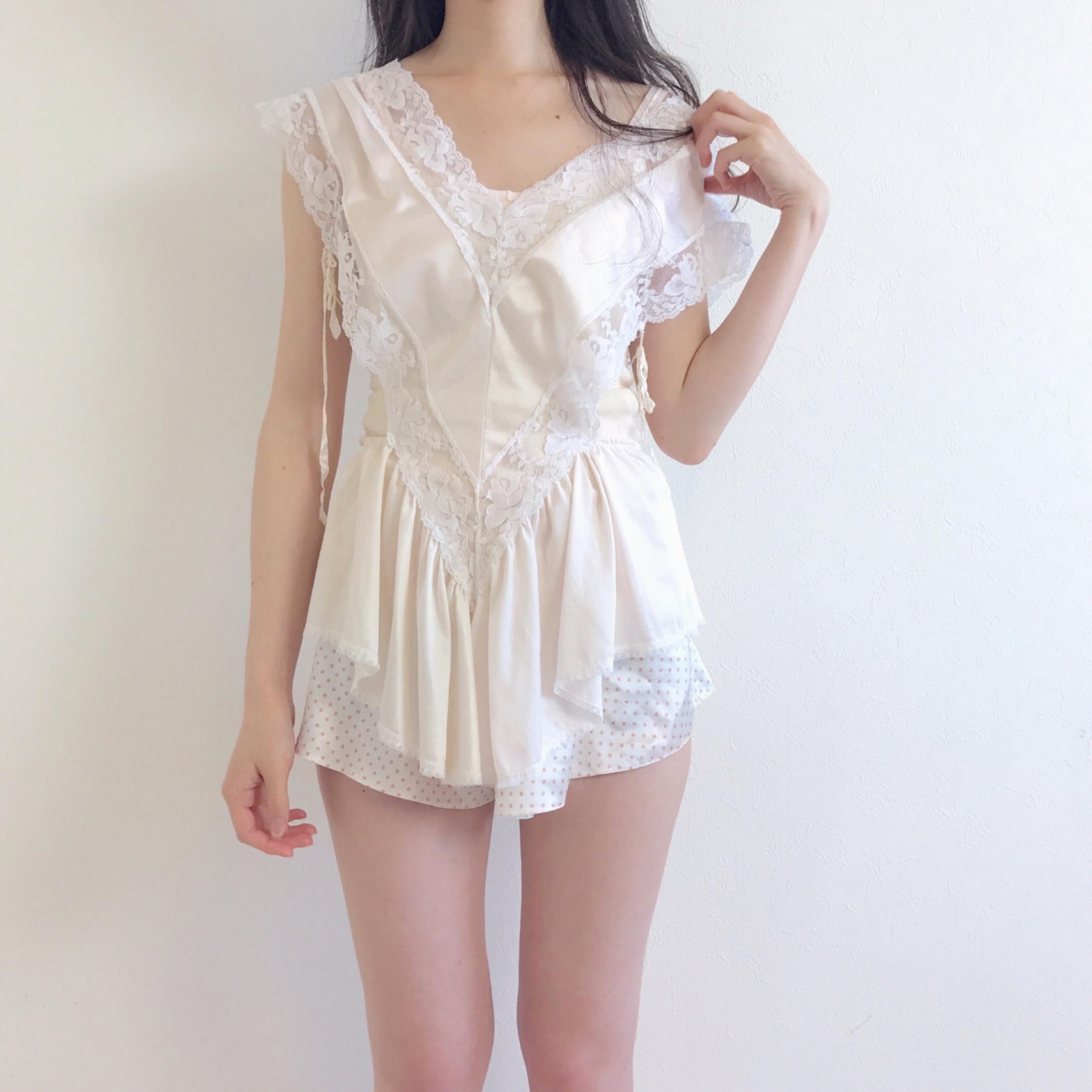 milk white lingerie rompers
