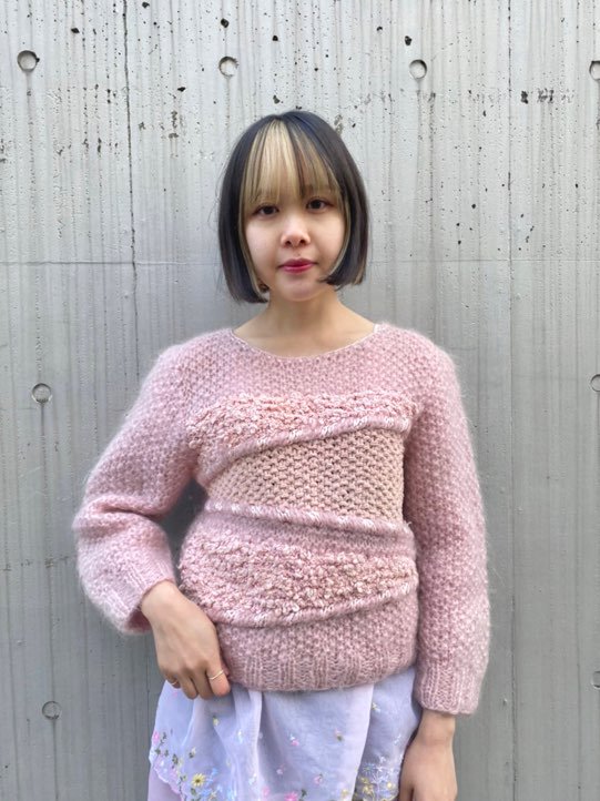【SALE 30%off】vintage mohair pink knit