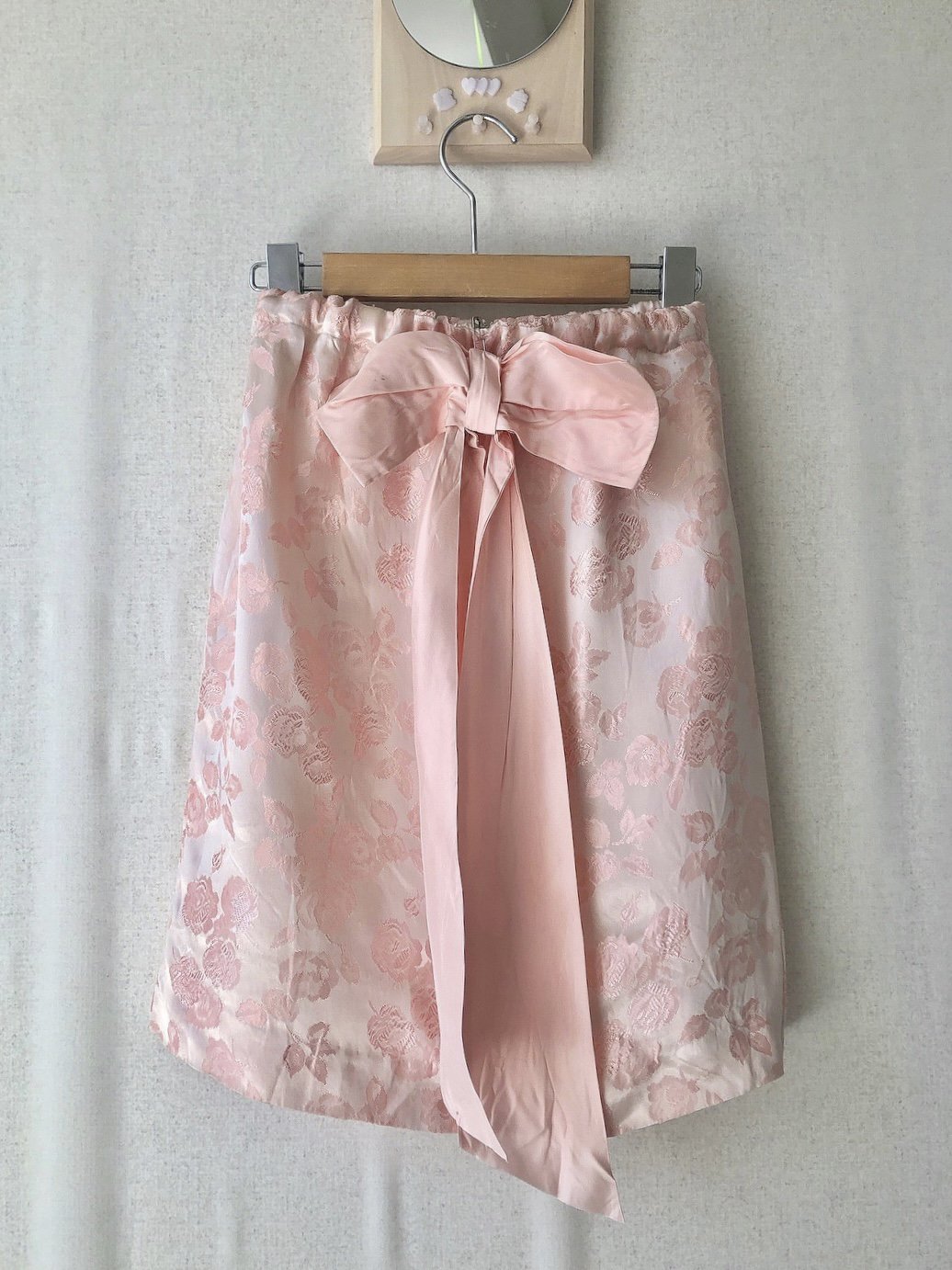 pink satin ribbon skirt
