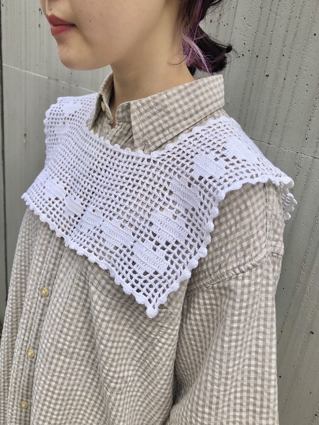 heart line crochet collar