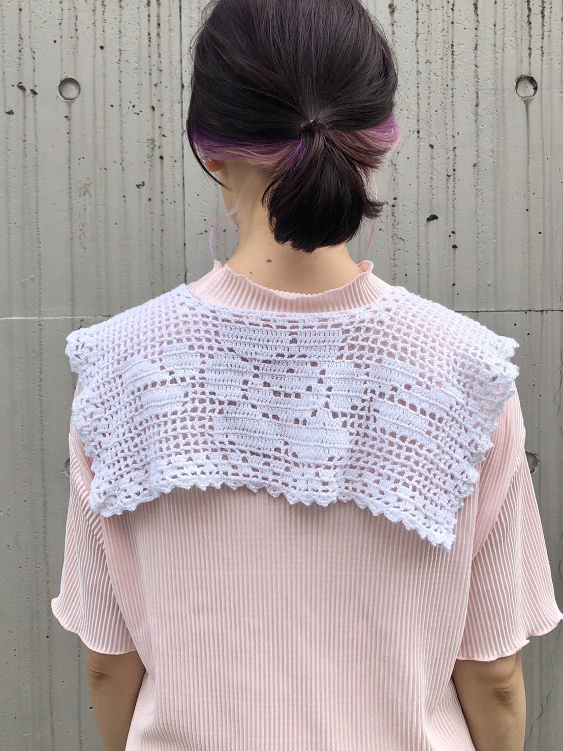 flower crochet square collar