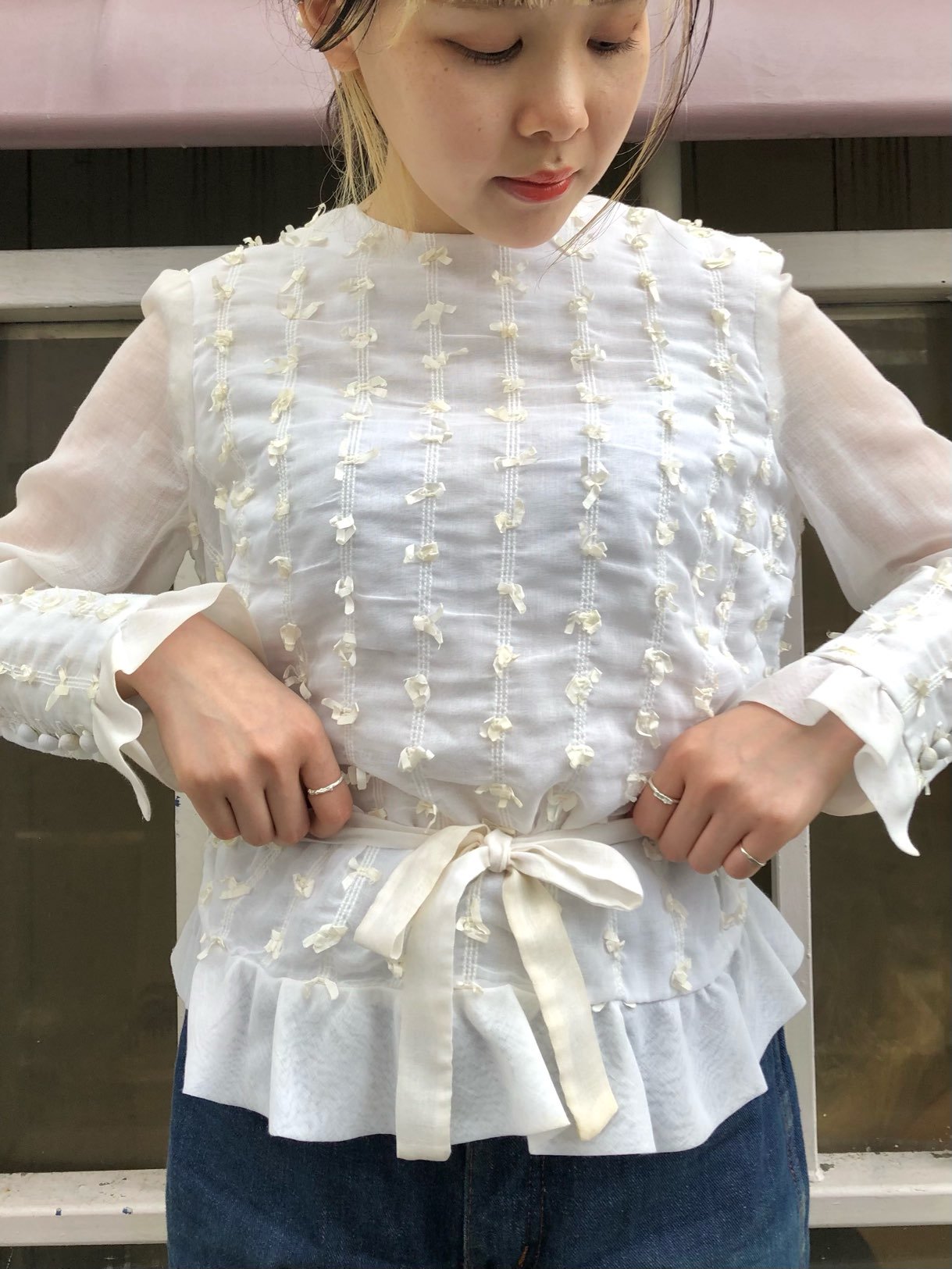 vintage ribbon blouse