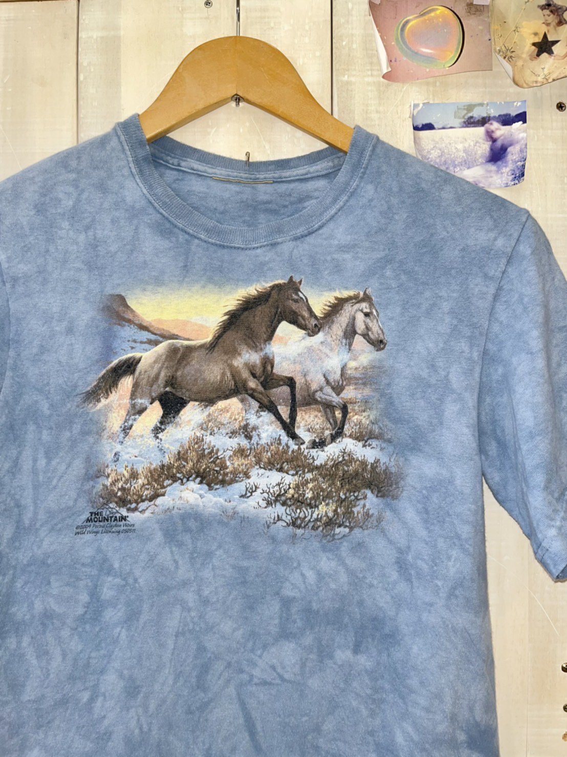 horse print tie-dye tee