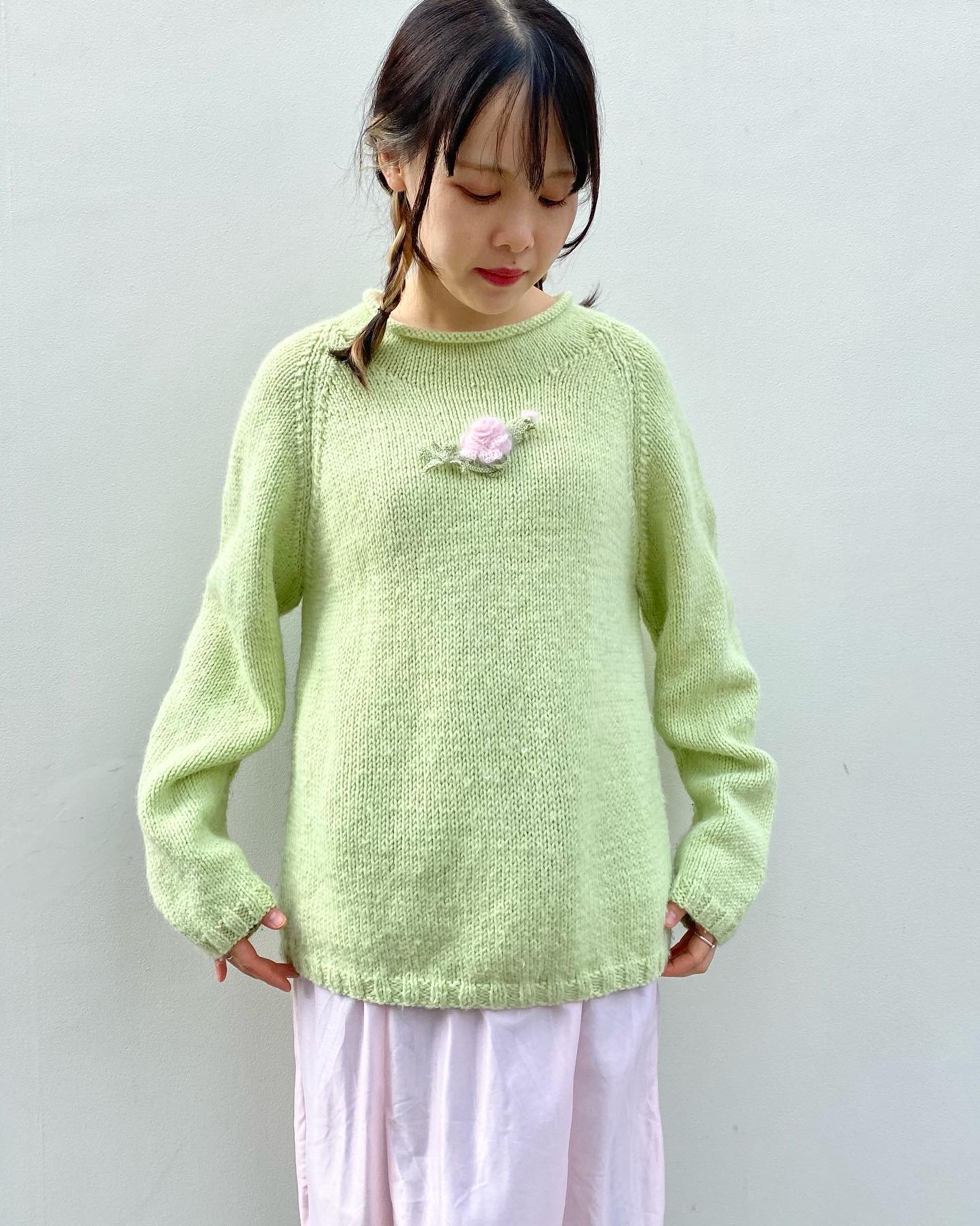 pastel green knit
