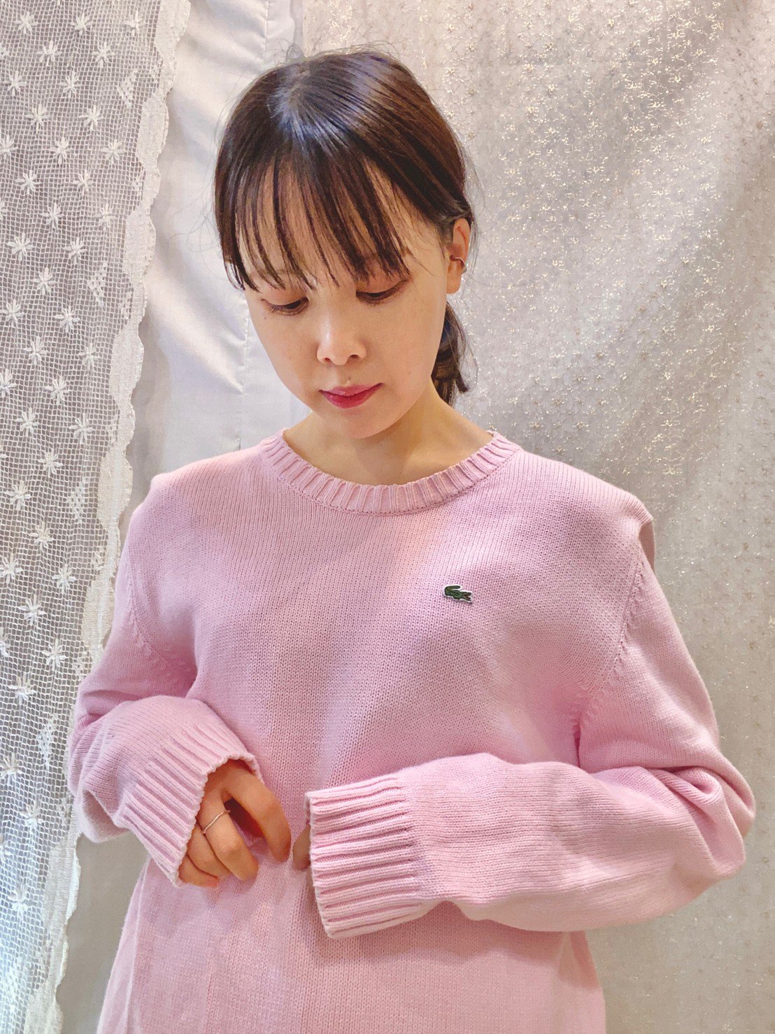 LACOSTE pink knit