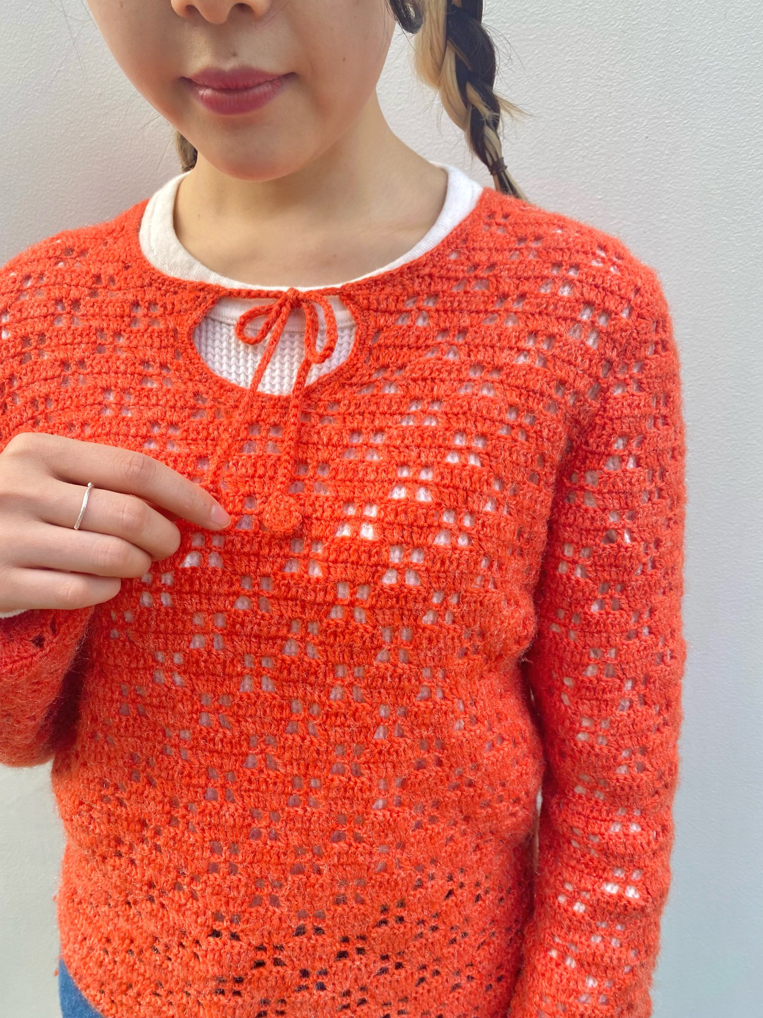 orange color knit