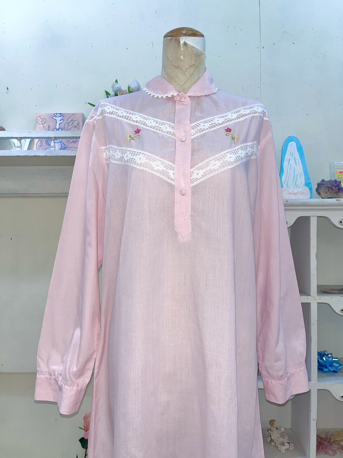 flower embroidery shirt onepiece