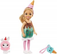 Barbie Club Chelsea Doll Ice Cream Costume with Pet Bunny