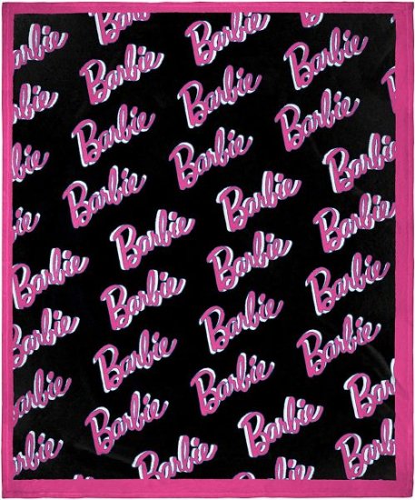 Barbie On Repeat Print Super Soft And Cuddly Plush Fleece Throw Blanket