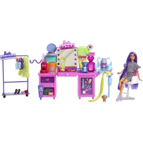 Barbie Extra Doll &Vanity Playset with Exclusive Doll