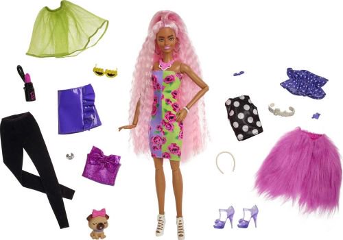 Barbie Extra Doll＆Accessories Set with Mix Match Pieces for 30+ Looks