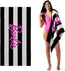 Franco Collectibles Barbie Barbiecore Black & White Striped Soft Cotton 
