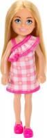 Barbie Chelsea Doll Checked Dress  Pink Shoes with Blonde Hair